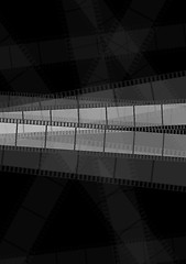 Image showing Dark monochrome filmstrip abstract background