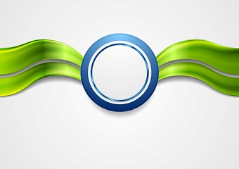 Image showing Corporate bright abstract background. Waves and circle