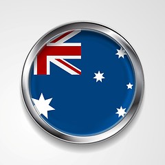 Image showing Abstract button with metallic frame. Australian flag