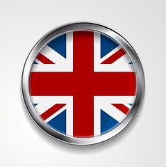 Image showing United Kingdom of Great Britain metal button flag