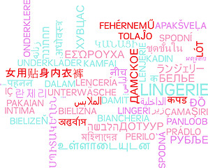 Image showing Lingerie multilanguage wordcloud background concept