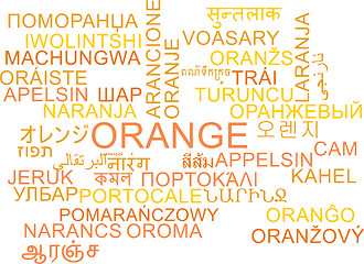 Image showing Orange multilanguage wordcloud background concept