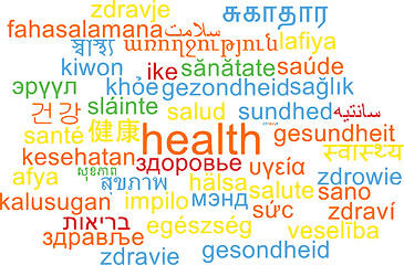 Image showing Health multilanguage wordcloud background concept