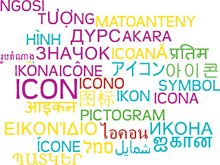 Image showing Icon multilanguage wordcloud background concept