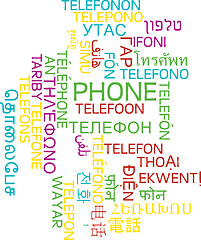 Image showing Phone multilanguage wordcloud background concept