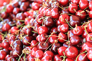 Image showing red cherries background