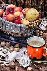 Image showing fruit basket and game lotto