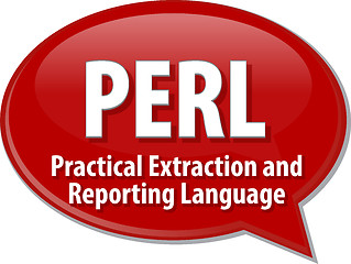 Image showing PERL acronym definition speech bubble illustration