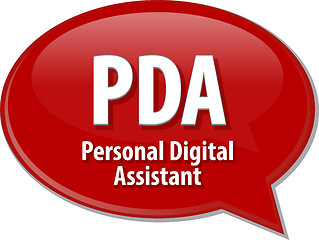 Image showing PDA acronym definition speech bubble illustration