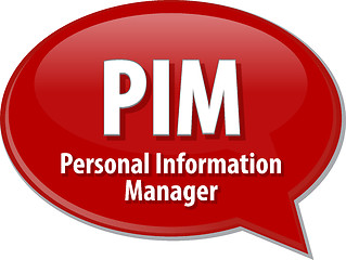 Image showing PIM acronym definition speech bubble illustration