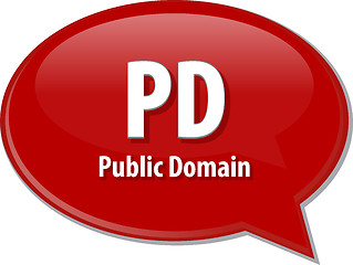 Image showing PD acronym definition speech bubble illustration