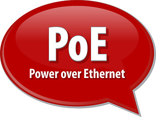 Image showing PoE acronym definition speech bubble illustration