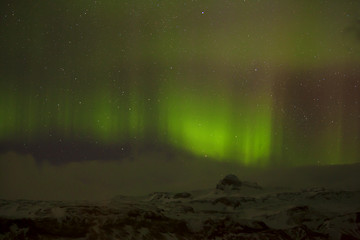 Image showing Different colors of northern lights in Iceland