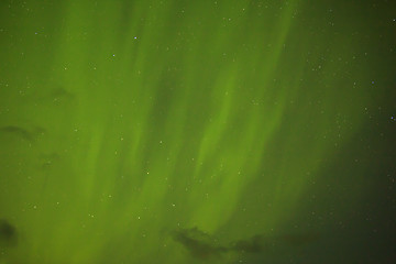 Image showing Northern lights with bright stars in Iceland