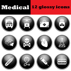 Image showing Set of medical glossy icons