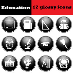 Image showing Set of education glossy icons
