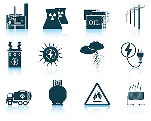 Image showing Set of energy icons.
