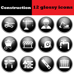 Image showing Set of construction glossy icons