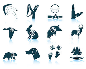 Image showing Set of hunting icons