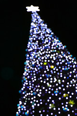 Image showing christmas tree from color lights