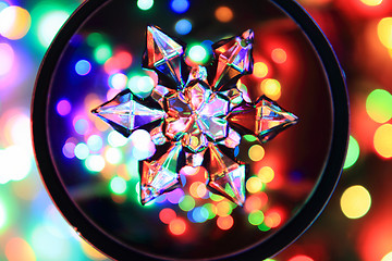 Image showing color christmas lights background