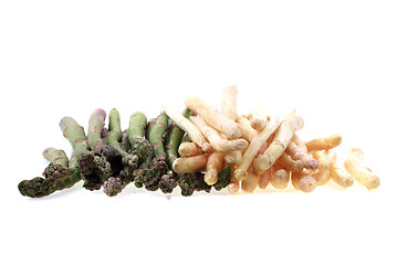 Image showing green white asparagus