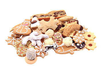 Image showing different christmas cookies isolated 