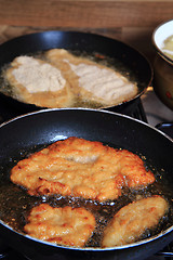 Image showing preparing czech schnitzel