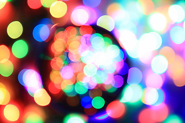 Image showing color christmas lights background