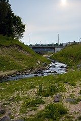 Image showing Sewage Water flowing into the river