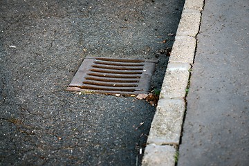 Image showing Sewer on the road