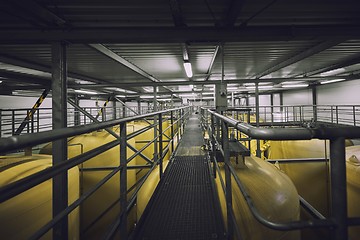 Image showing Industrial interior with welded silos