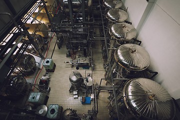 Image showing Industrial interior of an alcohol factory