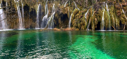 Image showing Waterfall with large rocks