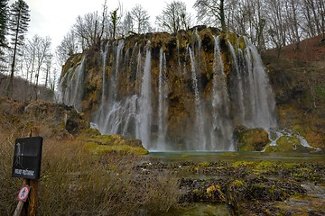 Image showing Waterfall with large rocks