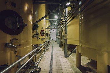 Image showing Industrial interior with welded silos