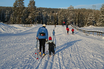 Image showing out skiing with grandmother