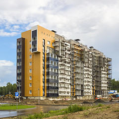 Image showing Modern house building under construction