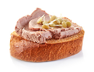 Image showing toasted bread slice with meat pate