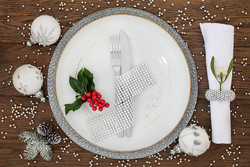 Image showing Sparkling Christmas Place Setting