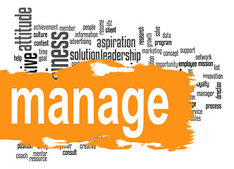 Image showing Manage word cloud with yellow banner