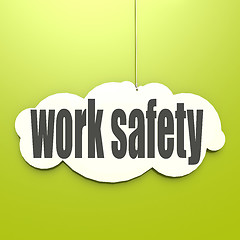 Image showing White cloud with work safety