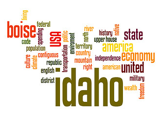 Image showing Idaho word cloud