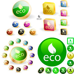 Image showing Set of eco friendly signs.