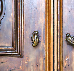 Image showing abstract  house  door     in italy  lombardy    nail