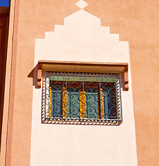 Image showing  window in morocco africa orange  wal brick historical