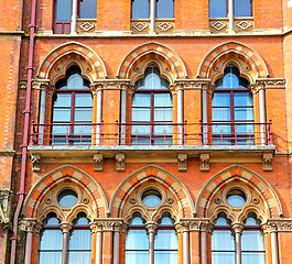 Image showing old wall architecture in london england windows and brick exteri