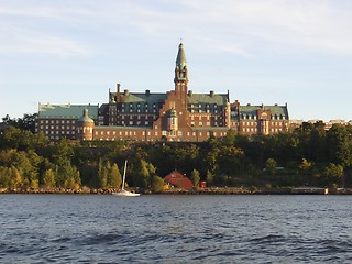 Image showing stockholme hospital from water