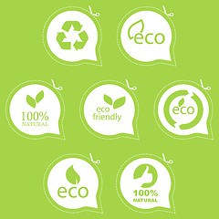 Image showing Set of eco friendly signs.