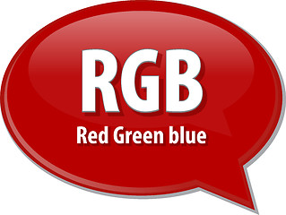 Image showing RGB acronym definition speech bubble illustration